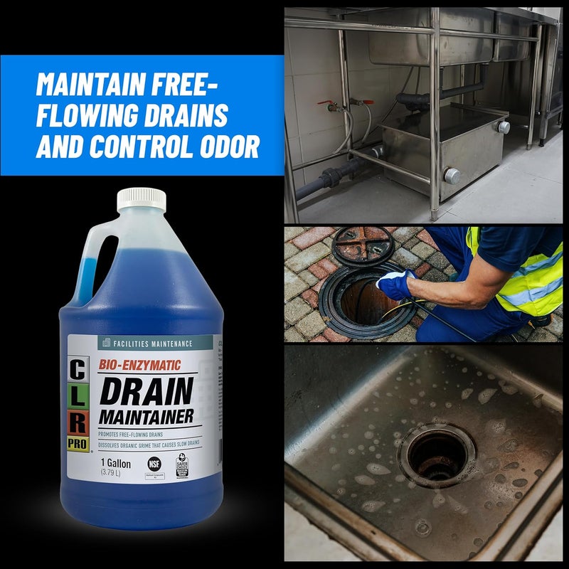 CLR PRO Commercial Drain Maintainer and Grease Trap Treatment, Preventative Maintenance Bio Enzyme Formula, Reduces Odor and Breaks Down Grease, 1 Gallon Bottle - Image 2